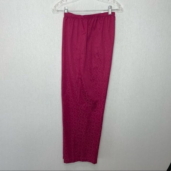 MISS ELAINE Jacquard Brushed Back Satin pajama pants - Picture 1 of 8